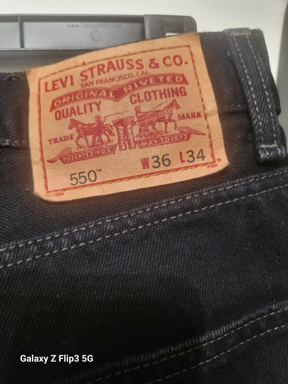 Levi's Men's Relaxed Straight Black Denim Jeans Pre-owned 36/34